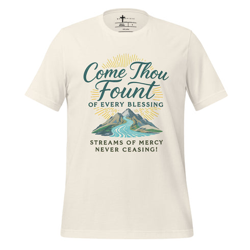 Come Thou Fount of Every Blessing Christian Hymn T-shirt White